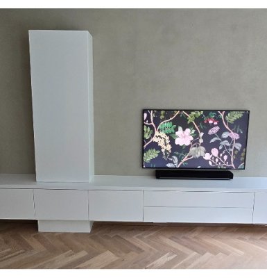 TV-wand meubel op maat in ral 9010